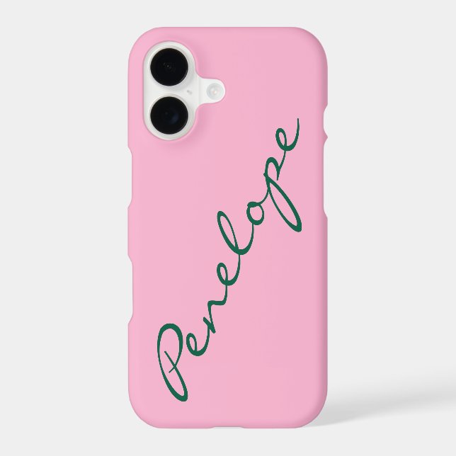 Simple Minimalist Script Name Pink Green Custom  (Back)