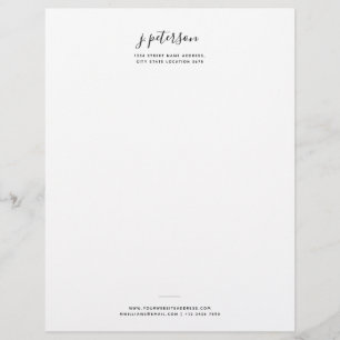 Simple Minimalist Script Name Professional Office Letterhead