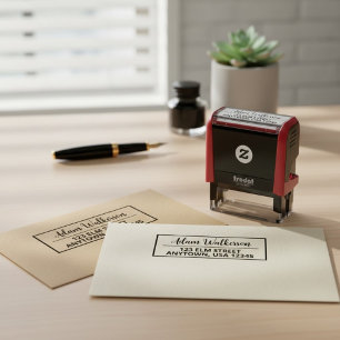 Simple Minimalist Script Name Return Address Stamp