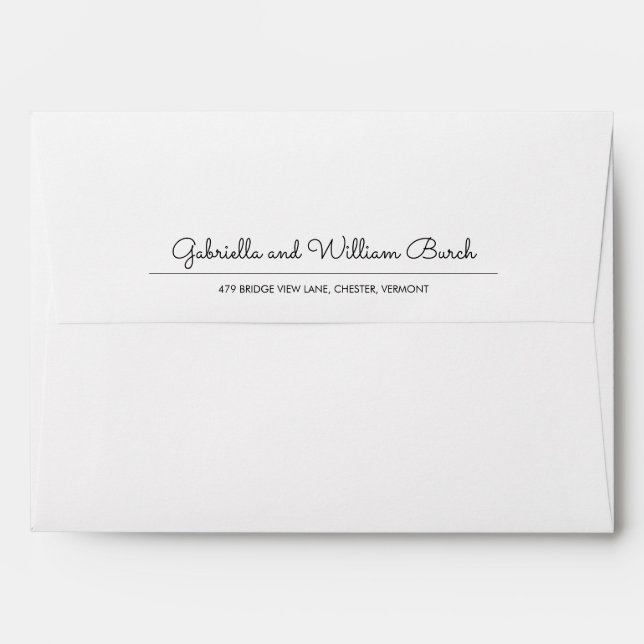 Simple Minimalist Script Return Address Envelope (Back (Top Flap))