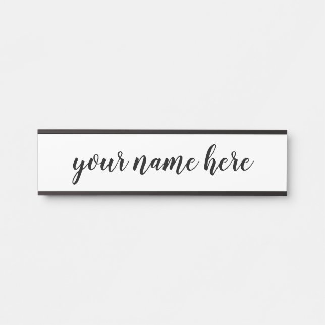 simple minimalist script style door sign (Front)