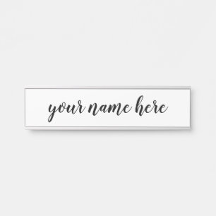 simple minimalist script style door sign