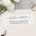 Simple Minimalist Script Wedding Return Address<br><div class="desc">Add a personalized touch to your wedding invitations with these Simple Minimalist Script Wedding Return Address Labels. These labels feature a beautiful script font that complements any wedding invitation design, making them perfect for a variety of wedding themes. The labels come in a standard size that fits most envelopes, making...</div>