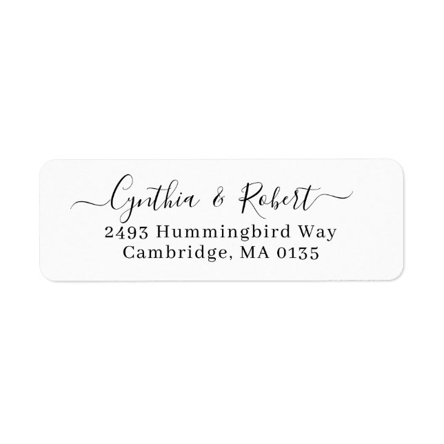 Simple Minimalist Script Wedding Return Address La (Front)