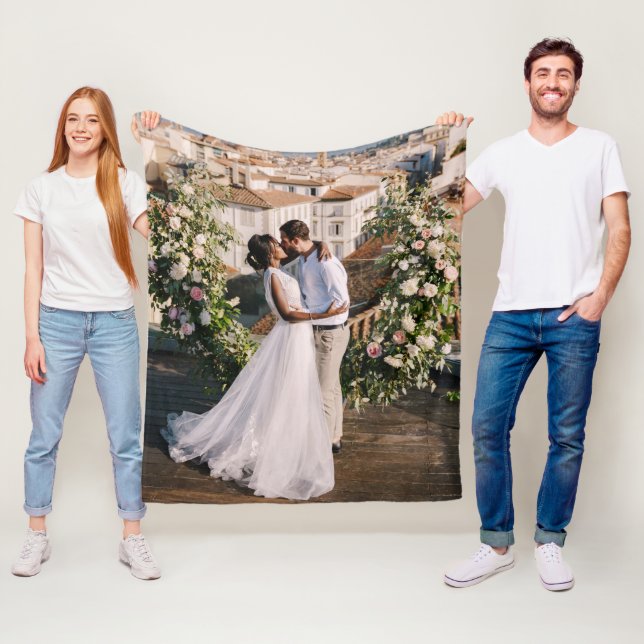 Simple Minimalist Single Photo No Text Fleece Blanket (In Situ)