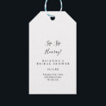 Simple Minimalist Sip Sip Hooray Bridal Shower Gift Tags<br><div class="desc">These simple minimalist sip sip hooray bridal shower gift tags are perfect for a modern wedding shower. The simple and elegant design features classic and fancy script typography in black and white.</div>