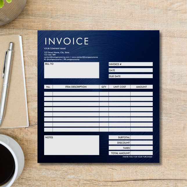 Simple Minimalist Small Invoice Form Business Logo Notepad (imple Minimalist Small Invoice Form Business Logo Notepad)