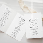 Simple Minimalist Spanish Folded Wedding Program<br><div class="desc">This simple minimalist Spanish folded wedding program is perfect for a modern wedding. The simple and elegant design features classic and fancy script typography in black and white. Include a quote or short message, order of service, wedding party and thank you message.</div>