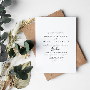 Simple Minimalist Spanish Wedding Invitation