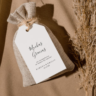 Simple Minimalist Spanish Wedding Thank You Gift Tags
