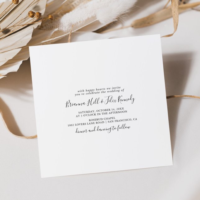 Simple Minimalist Square Wedding Invitation (Creator Uploaded)