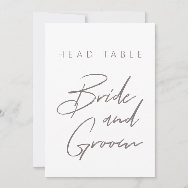 Simple Minimalist Table Number Bride & Groom (Front)