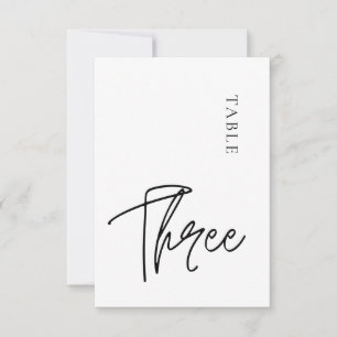 Simple Minimalist Table Three Table Number