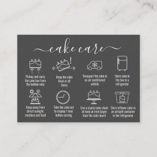 Simple Minimalist Thank You Cake Care Instructions Business Card