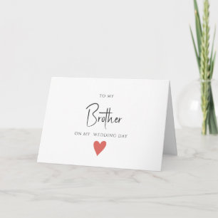 Simple Minimalist to Brother, Wedding Card