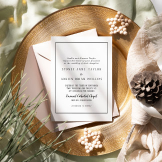 Simple Minimalist Traditional Frame Wedding Invitation