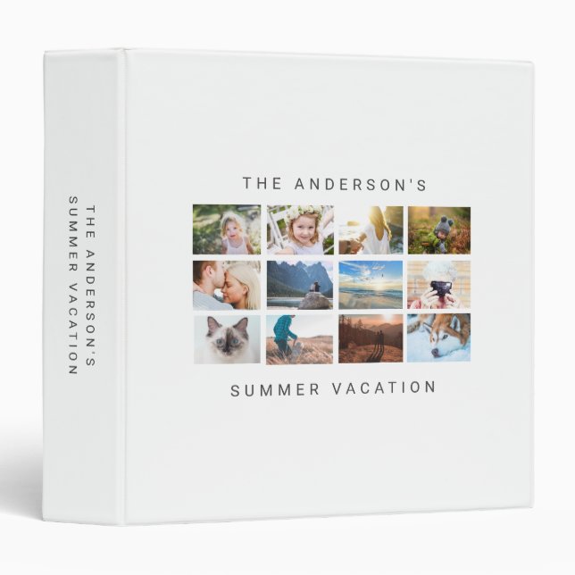 Simple Minimalist travel holiday photo album Binder (Front/Spine)