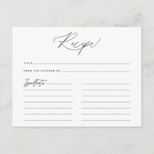 Simple Minimalist Type Script Recipe Card