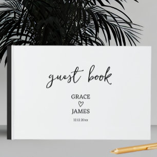 Simple Minimalist Typograph Personalized Wedding Guest Book