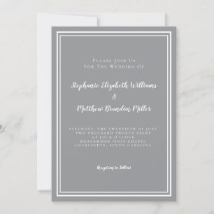 Simple Minimalist Ultimate Grey Modern Wedding Invitation