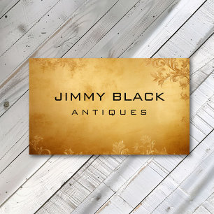 Simple Minimalist Vintage Antique Gold Business Card