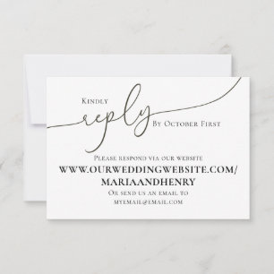 Simple Minimalist Website Calligraphy Reply Script RSVP Card