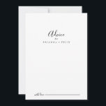 Simple Minimalist Wedding Advice Card<br><div class="desc">This simple minimalist wedding advice card is perfect for a modern wedding. The simple and elegant design features classic and fancy script typography in black and white. These cards are perfect for a wedding, bridal shower, baby shower, graduation party & more. Personalize the cards with the names of the bride...</div>