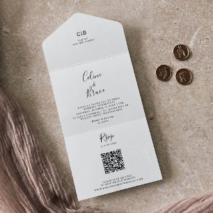 Simple Minimalist Wedding   All In One Invitation