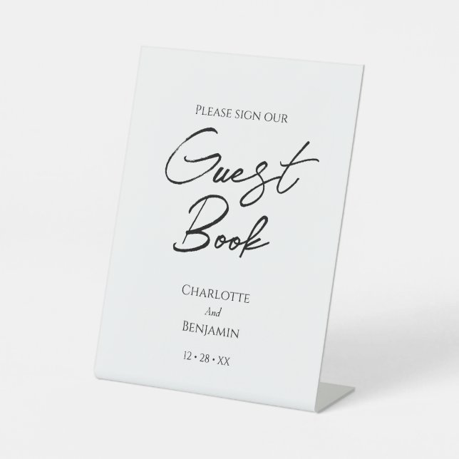Simple Minimalist Wedding Guest Book Sign (Front)