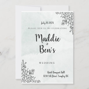 Simple Minimalist Wedding Invitation
