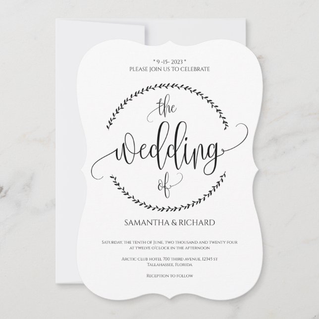 Simple Minimalist  Wedding Invitation (Front)