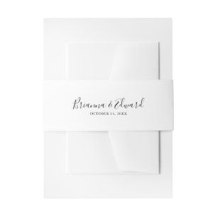 Simple minimalist Wedding Invitation Belly Band