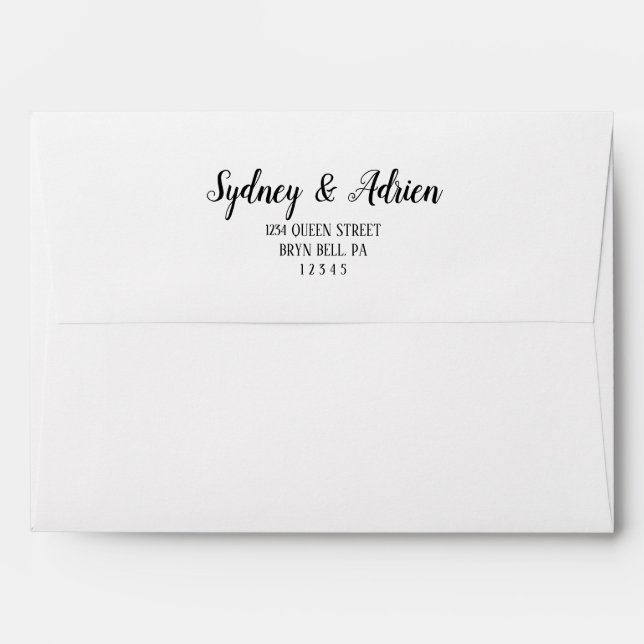 Simple Minimalist Wedding Invitation Envelope (Back (Top Flap))