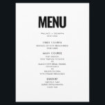 Simple minimalist wedding menu<br><div class="desc">Go for a simple yet striking black and white design for your wedding stationery. This modern and elegant style can suit any couple. Fully customizable,  you can easily change the colours of the text or background to your liking.</div>
