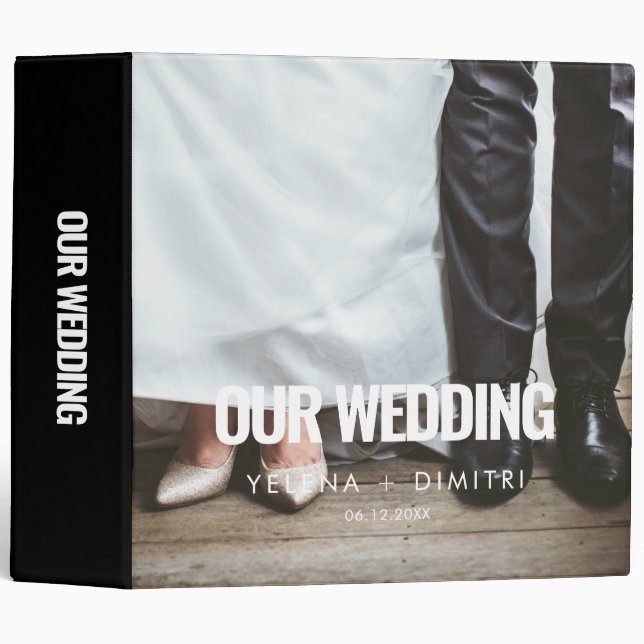 Simple minimalist wedding photo album binder (Front/Spine)