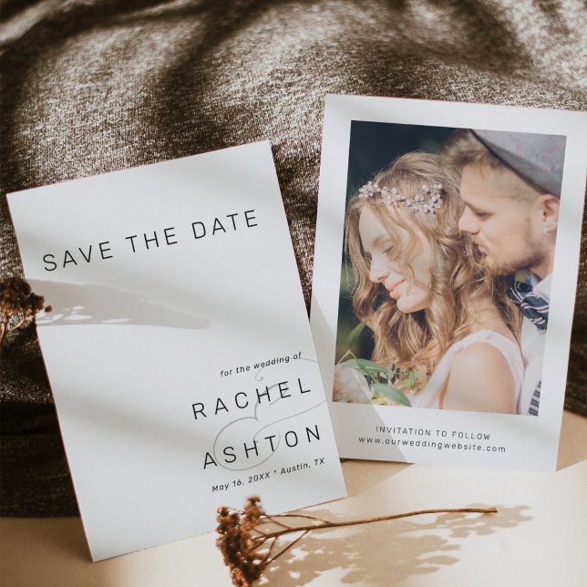 Simple Minimalist Wedding Photo  Save The Date (Creator Uploaded)