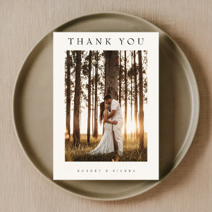 Simple Minimalist Wedding Photo Thank You Card