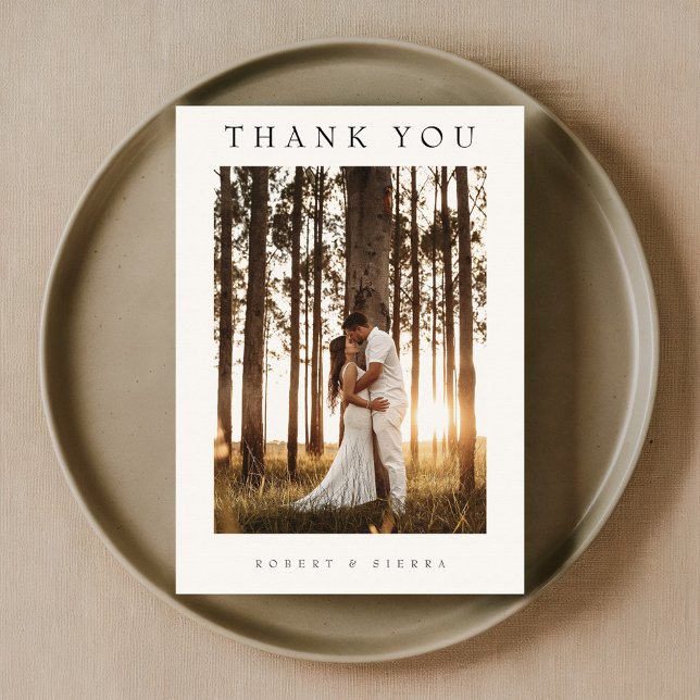 Simple Minimalist Wedding Photo Thank You Card (Creator Uploaded)