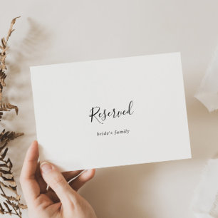 Simple Minimalist Wedding Reserved Sign