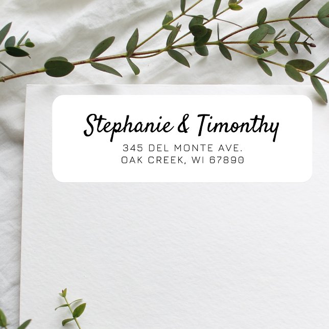 Simple Minimalist Wedding Return Address (Effortlessly manage wedding correspondence with our simple return labels, ensuring seamless mailing.)