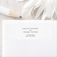 Simple Minimalist Wedding Return Address Label
