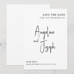 Simple minimalist wedding save the date