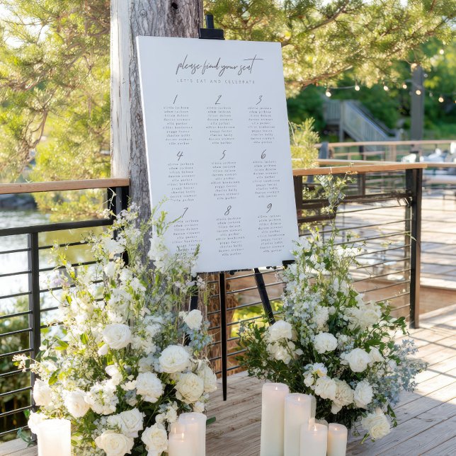 Simple Minimalist Wedding Seating Chart (Simple Minimalist Wedding Seating Chart)