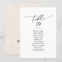 Simple Minimalist Wedding Seating Chart Cards