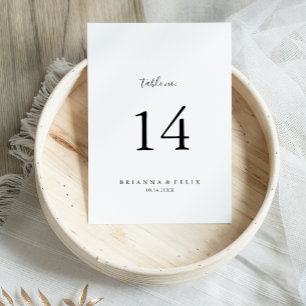 Simple Minimalist Wedding Table Number