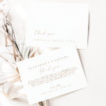 Simple Minimalist Wedding Thank You Card<br><div class="desc">Design features an handwritten font and modern minimalist design. Designed to coordinate with for the «SERENA» Wedding Invitation Collection. To change details,  click «Personalize this template». View the collection link on this page to see all of the matching items in this beautiful design</div>