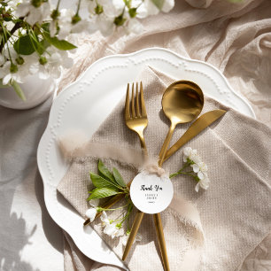 Simple Minimalist Wedding Thank You Favour Tags