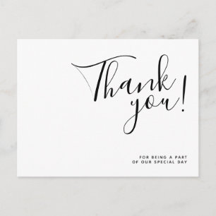 Simple Minimalist Wedding Thank You Postcard