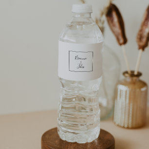 Simple Minimalist Wedding Water Bottle Label