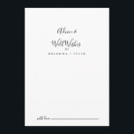Simple Minimalist Wedding Well Wishes Advice Card<br><div class="desc">This simple minimalist wedding well wishes advice card is perfect for a modern wedding. The simple and elegant design features classic and fancy script typography in black and white. These cards are perfect for a wedding, bridal shower, baby shower, graduation party & more. Personalize the cards with the names of...</div>